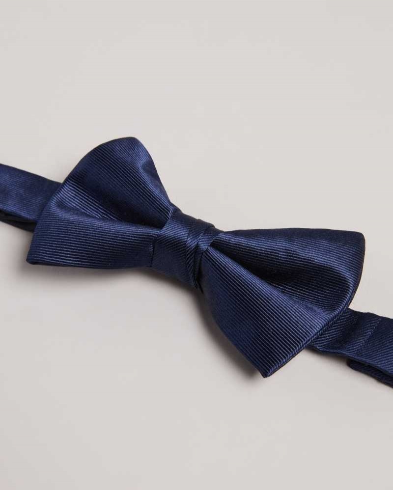 Navy Ted Baker Blubow Plain Satin Bowtie | US0002023