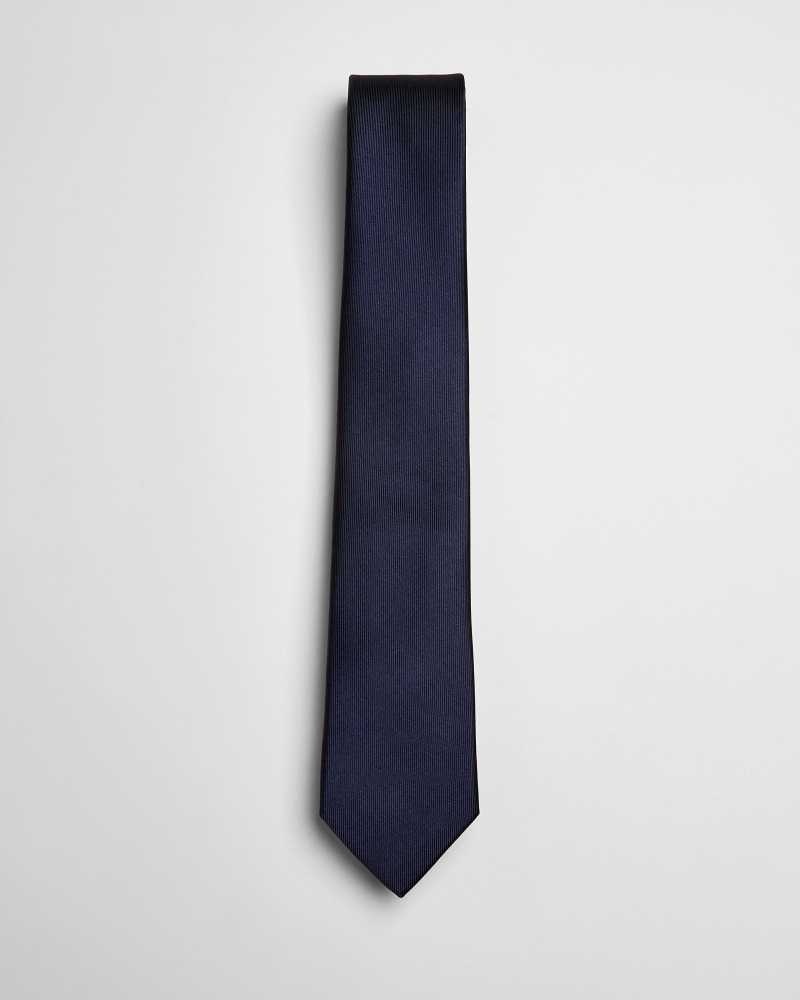 Navy Ted Baker Blula Twill Silk Tie | US0002011