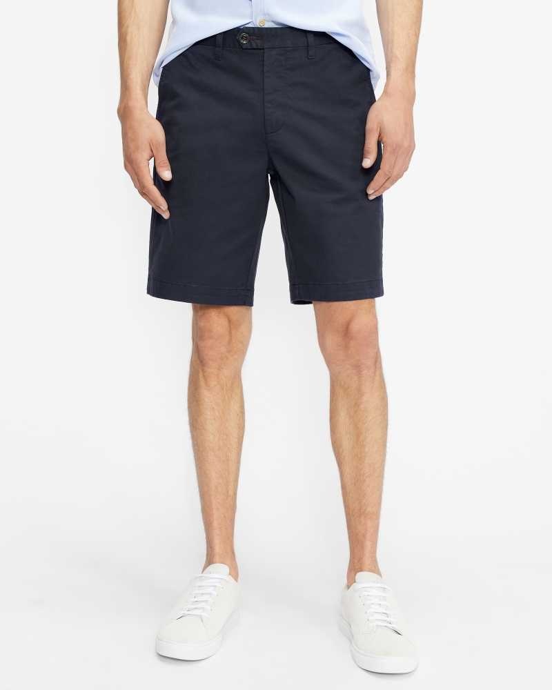 Navy Ted Baker Buenose Cotton Chino Shorts Chinos | US0001202