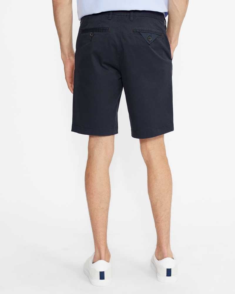 Navy Ted Baker Buenose Cotton Chino Shorts Chinos | US0001202