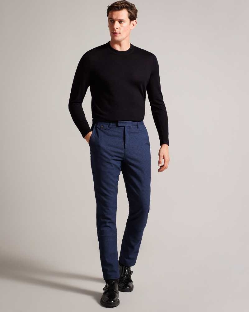 Navy Ted Baker Carnby Lightweight Wool Jumper | US0000370