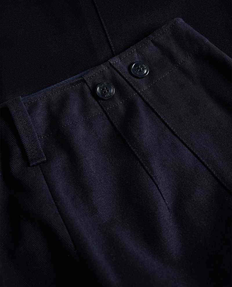 Navy Ted Baker Eliona Barrel Trousers With Pin Tuck Detail | US0001126