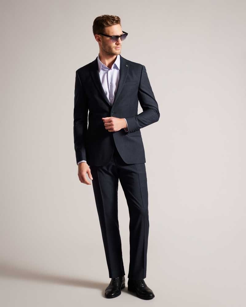 Navy Ted Baker Forbyjs Puppytooth Suit Jacket | US0000791