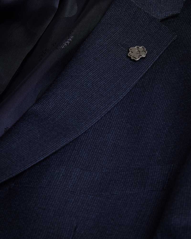 Navy Ted Baker Forbyjs Puppytooth Suit Jacket | US0000791