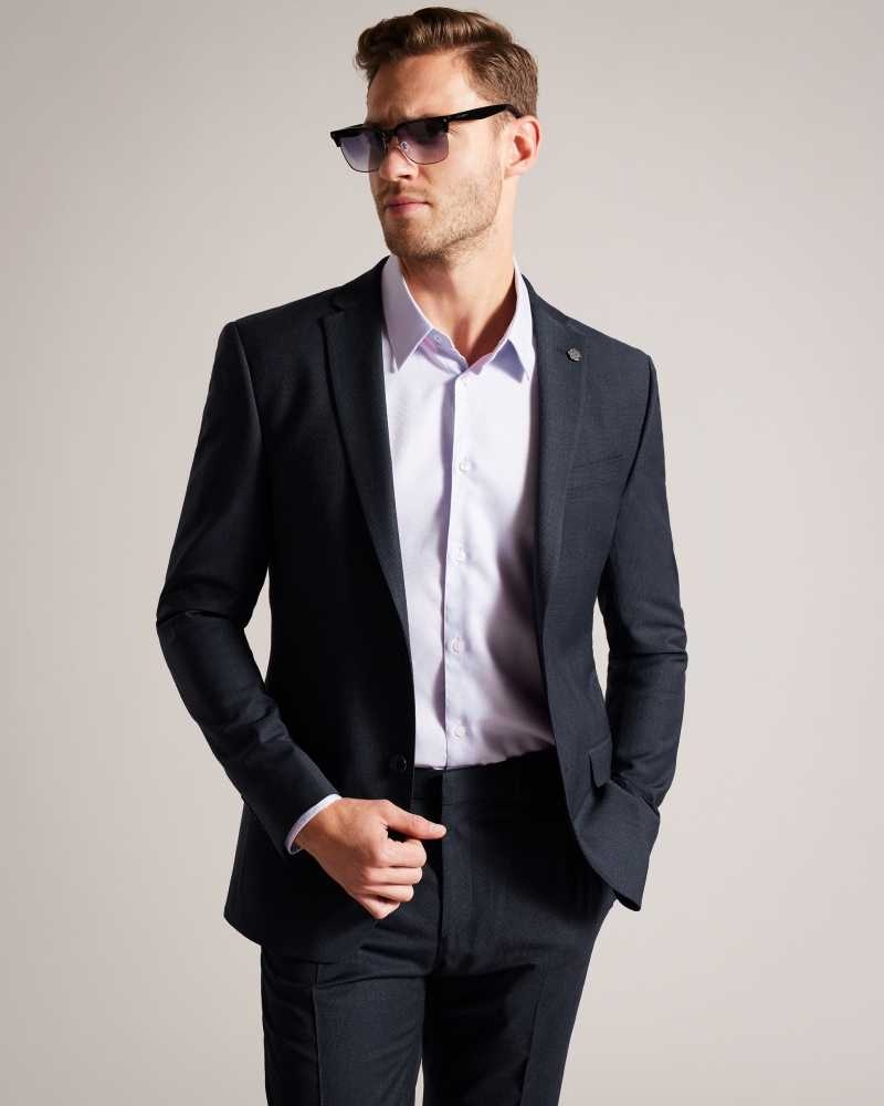 Navy Ted Baker Forbyjs Puppytooth Suit Jacket | US0000791