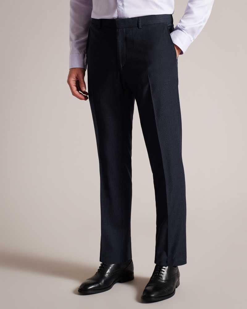 Navy Ted Baker Forbyts Navy Puppytooth Trousers | US0000720