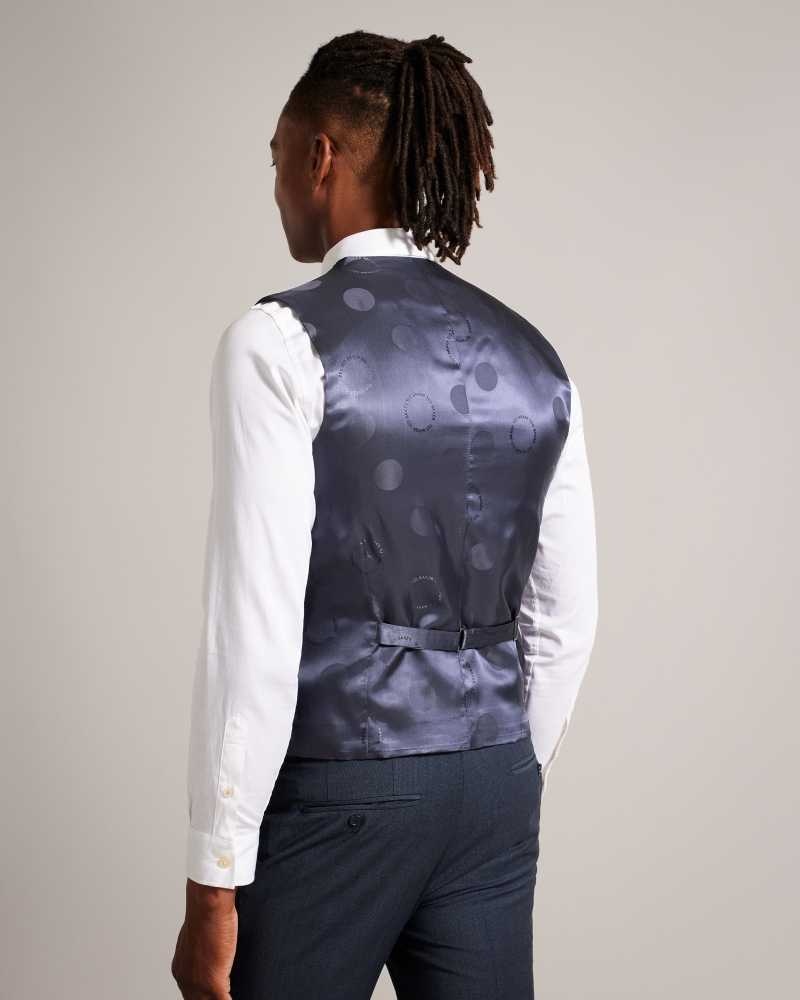 Navy Ted Baker Forbyw Wool Blend Waistcoat | US0000771