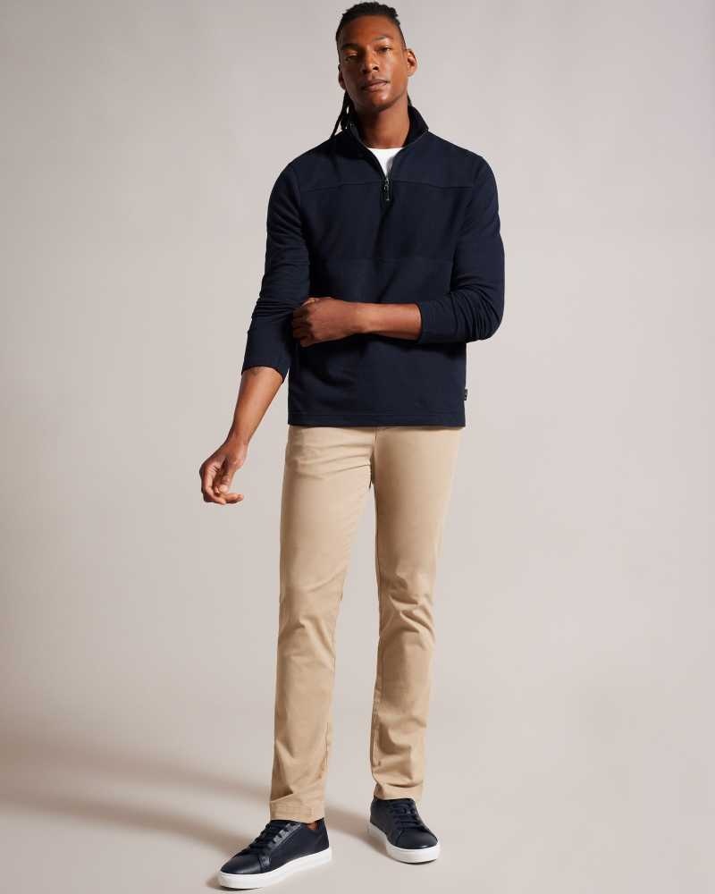 Navy Ted Baker Gazine Long Sleeve Half Zip Pullover | US0000402