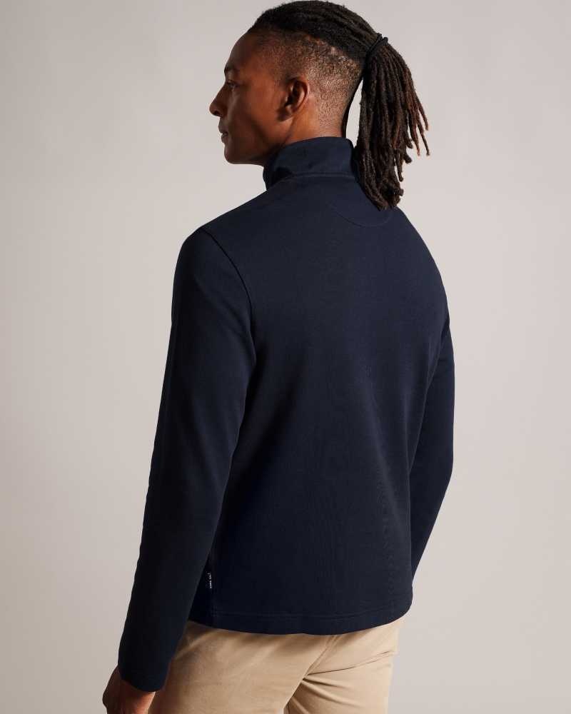 Navy Ted Baker Gazine Long Sleeve Half Zip Pullover | US0000402