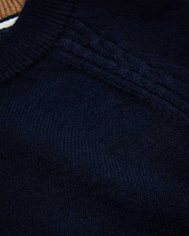 Navy Ted Baker Glant Pure Cashmere Jumper | US0000333