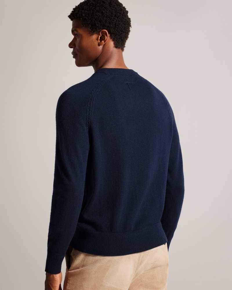 Navy Ted Baker Glant Pure Cashmere Jumper | US0000333