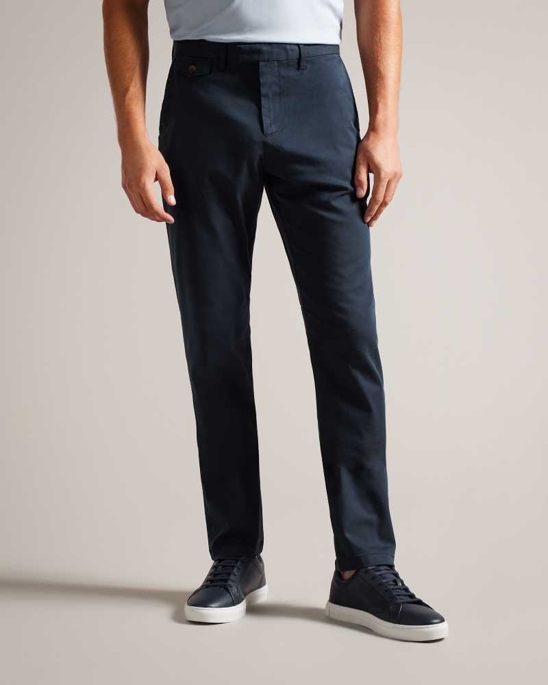 Navy Ted Baker Haydae Slim Fit Chinos Chinos | US0001197