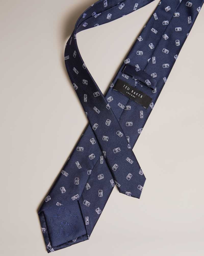 Navy Ted Baker Hubert Jacquard Camera Tie | US0002012