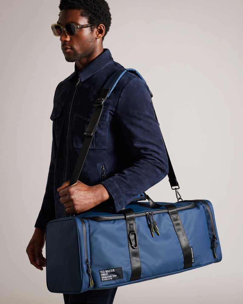 Navy Ted Baker Hyke Rubberised Holdall | US0001591