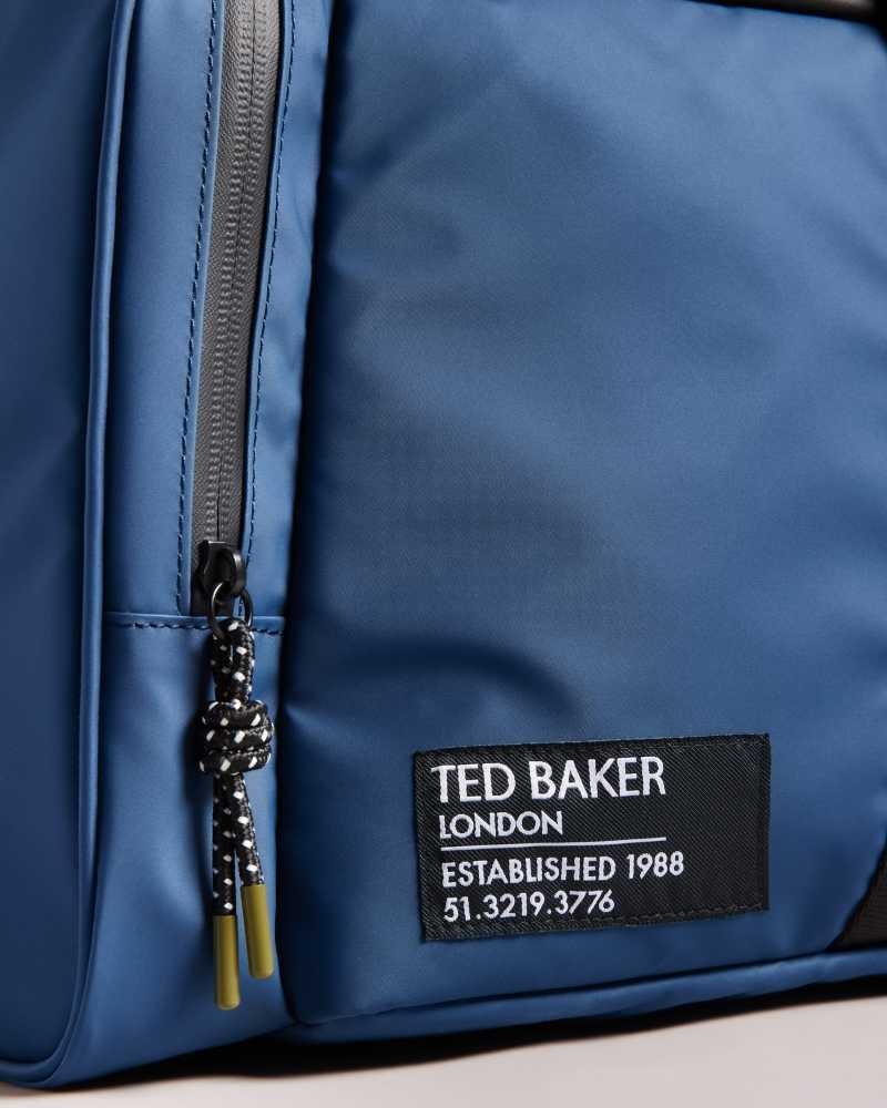 Navy Ted Baker Hyke Rubberised Holdall | US0001591