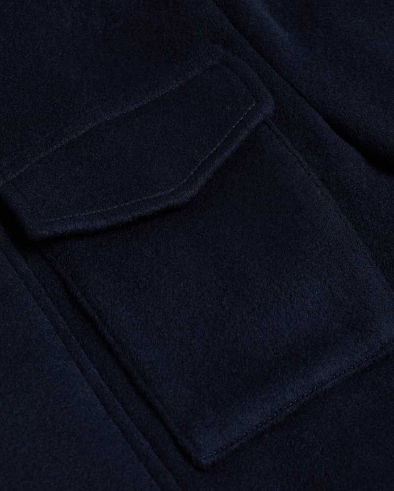 Navy Ted Baker Knowl Wool Funnel Neck Field Jacket Jackets | US0000276