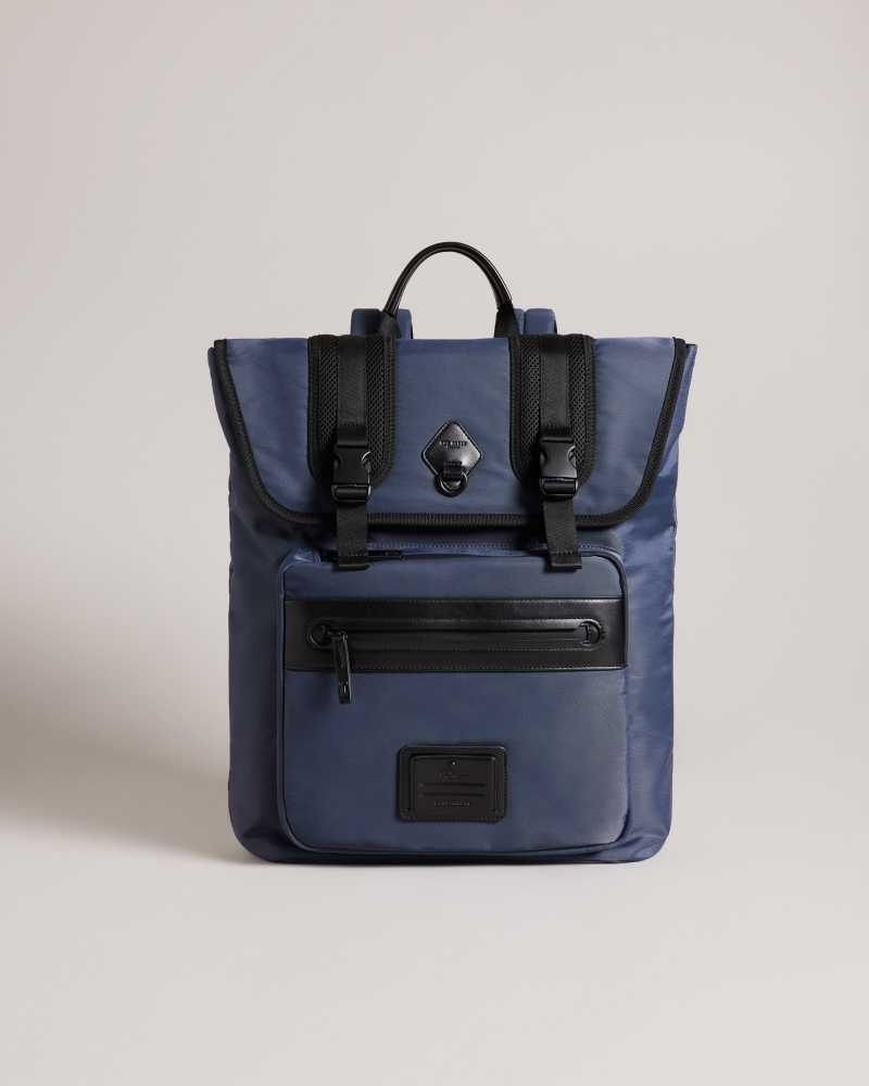 Navy Ted Baker Komute Nylon Backpack | US0001239