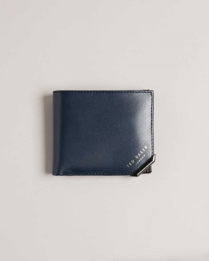 Navy Ted Baker Korning Leather Bifold Wallet Wallets | US0001553