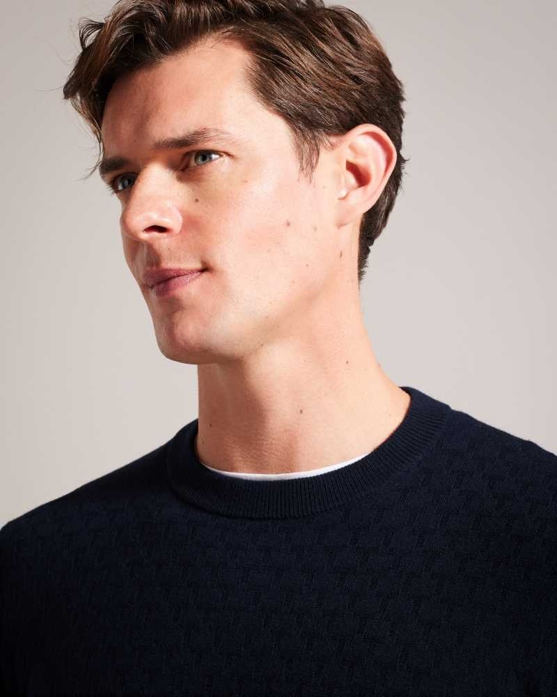 Navy Ted Baker Loung Long Sleeve T Knit Jumper | US0000335