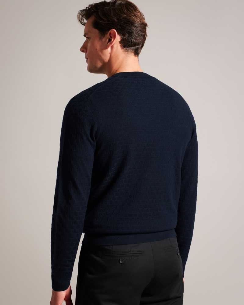 Navy Ted Baker Loung Long Sleeve T Knit Jumper | US0000335