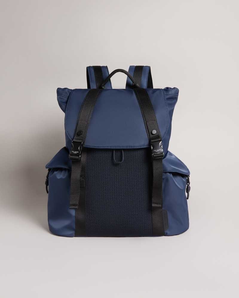 Navy Ted Baker Masha Knit Nylon Backpack | US0001243