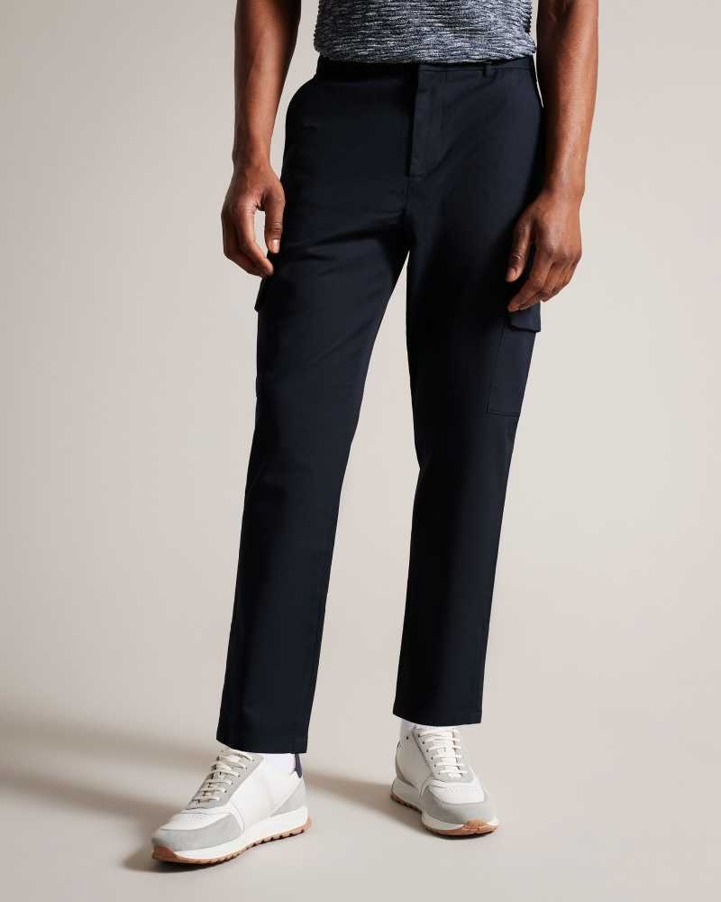 Navy Ted Baker Mikel Slim Fit Cargo Trousers | US0001144