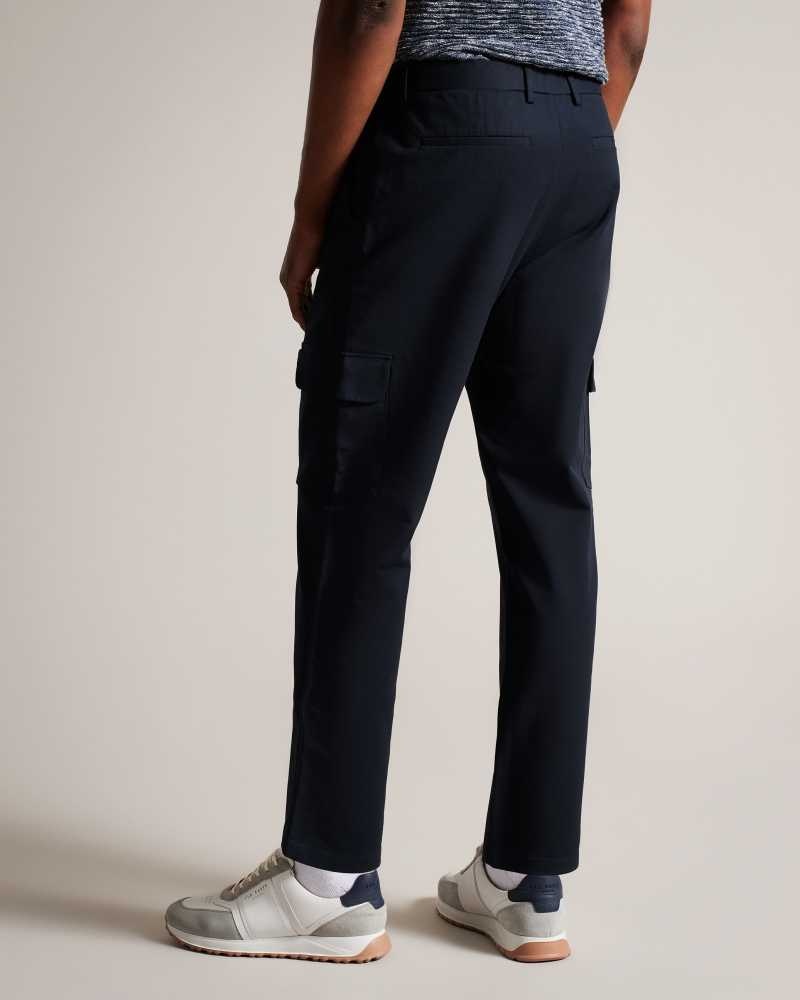 Navy Ted Baker Mikel Slim Fit Cargo Trousers | US0001144