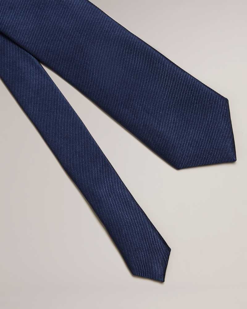 Navy Ted Baker Moorez Ottoman Silk Tie | US0002024