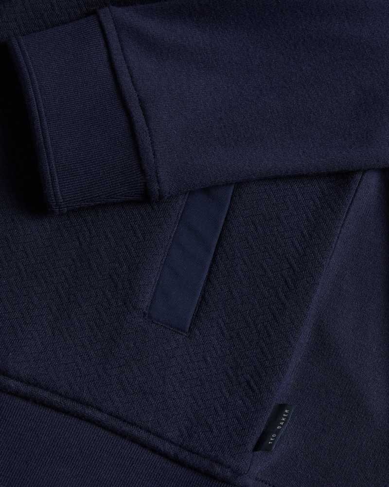 Navy Ted Baker Multy Textured Zip Through Jacket | US0001009