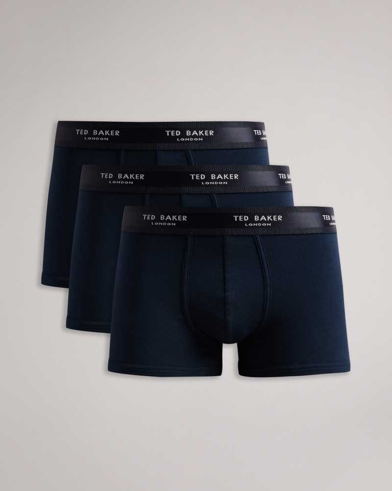 Navy Ted Baker Noe 3 Pack Trunks | US0001229