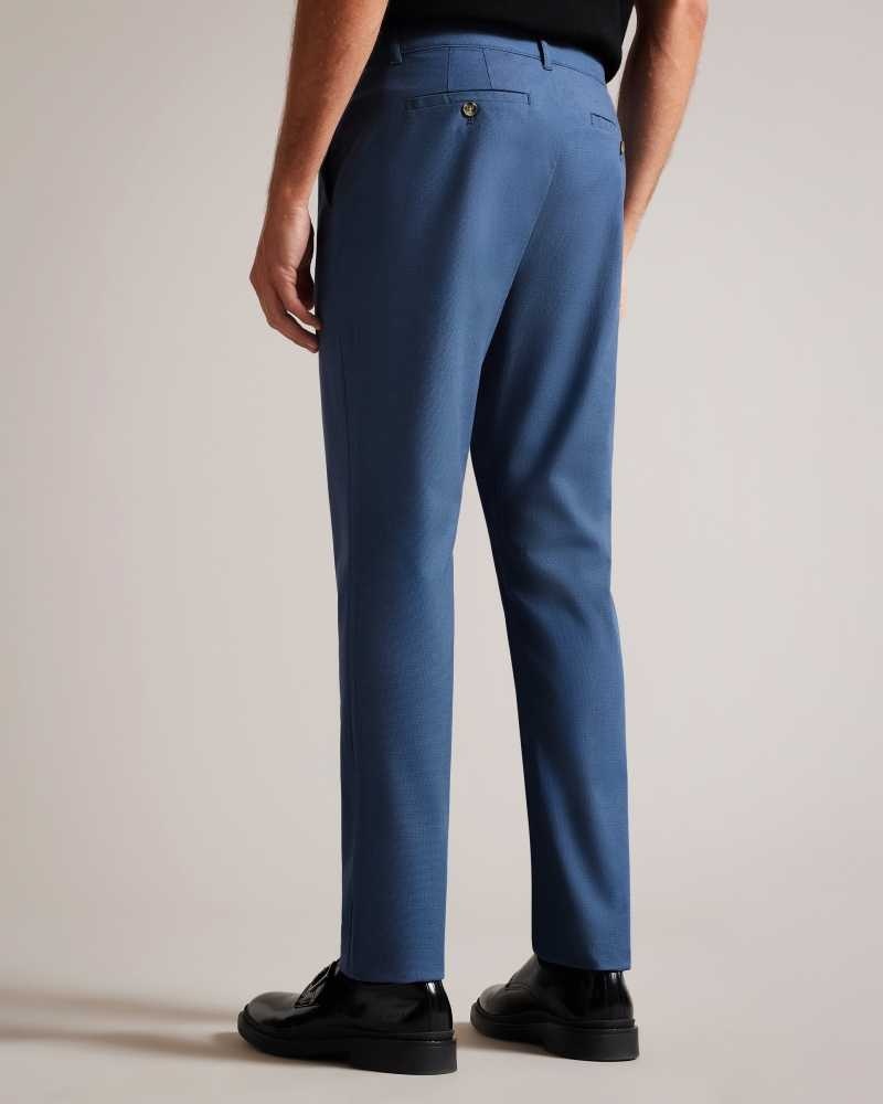 Navy Ted Baker Portmay Slim Fit Dogtooth Trousers | US0001161