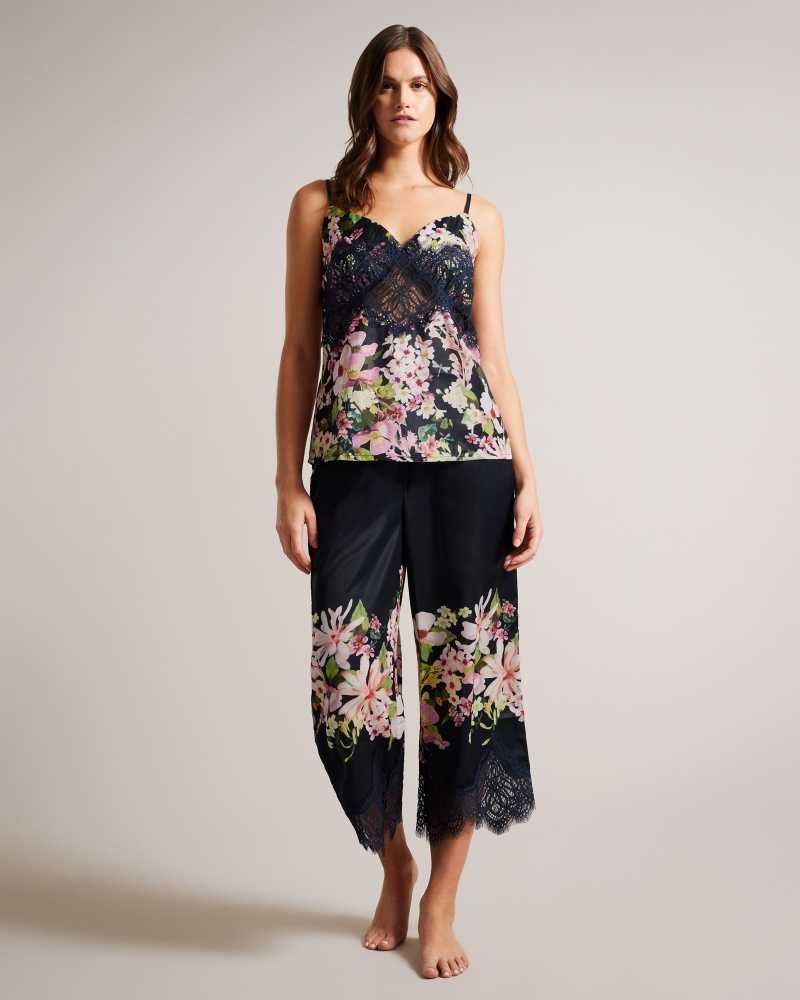 Navy Ted Baker Tashhha Floral Cami Pyjama Set | US0000446