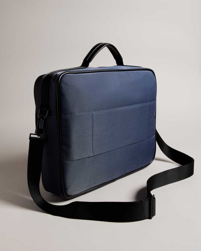 Navy Ted Baker Travyl Nylon Document Bag | US0001380