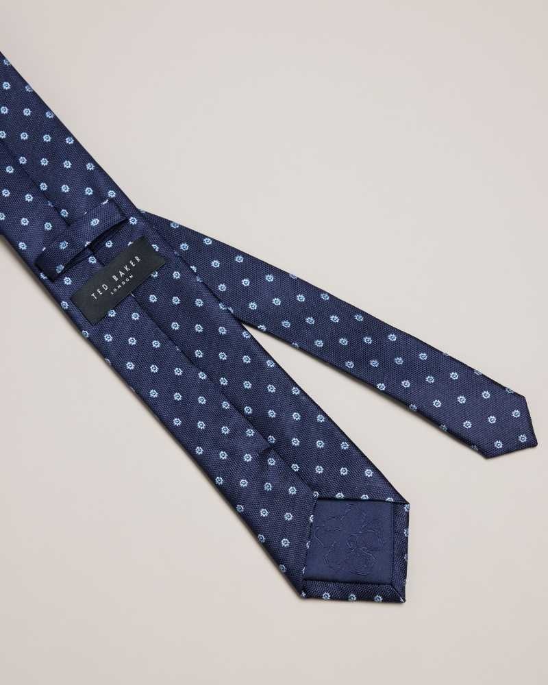 Navy Ted Baker Ulyses Ditsy Floral Silk Tie | US0002030