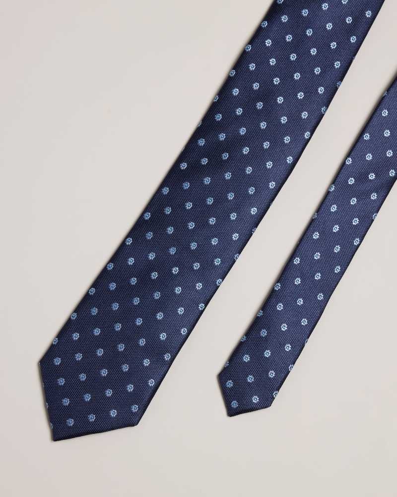 Navy Ted Baker Ulyses Ditsy Floral Silk Tie | US0002030