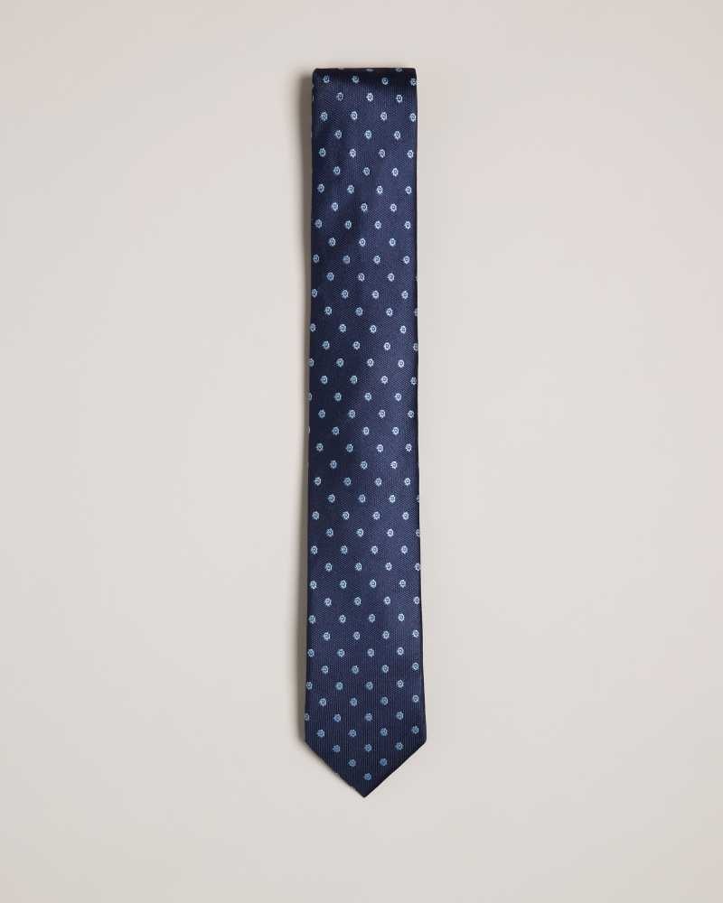 Navy Ted Baker Ulyses Ditsy Floral Silk Tie | US0002030