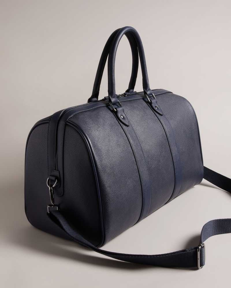 Navy Ted Baker Waylin House Check PU Holdall | US0001592