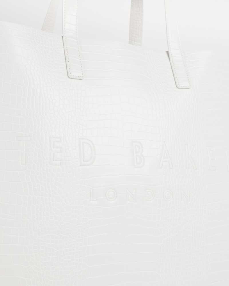 Nude Ted Baker Allicon Mock Croc Icon Tote Bag | US0001533