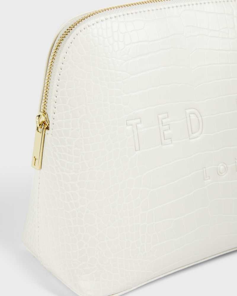 Nude Ted Baker Crocana Croc Detail Debossed Washbag | US0001579