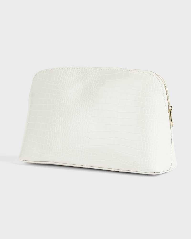 Nude Ted Baker Crocana Croc Detail Debossed Washbag | US0001579