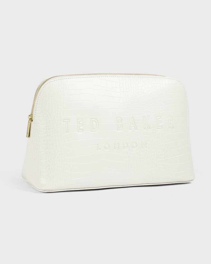 Nude Ted Baker Crocana Croc Detail Debossed Washbag | US0001579