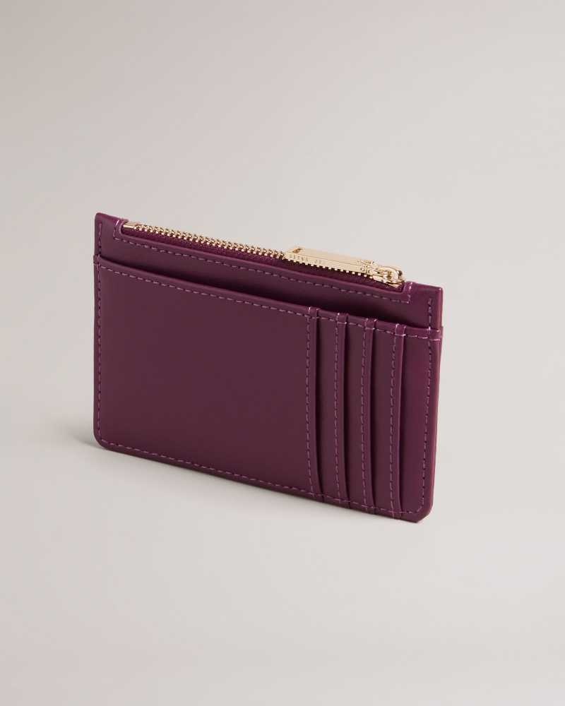 Oxblood Ted Baker Jorjio Flower Eyelet Zip Card Holder Cardholders | US0001430