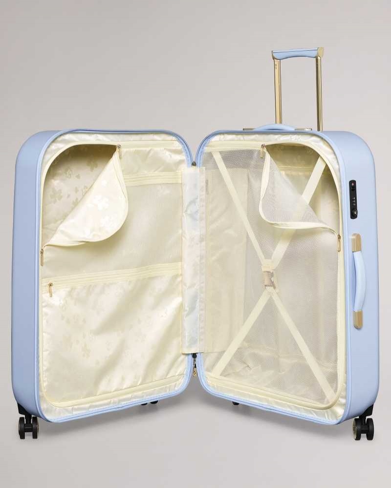 Pale Blue Ted Baker Bellu Bow Detail Large Trolley Suitcase | US0001491