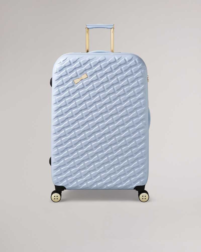 Pale Blue Ted Baker Bellu Bow Detail Large Trolley Suitcase | US0001491