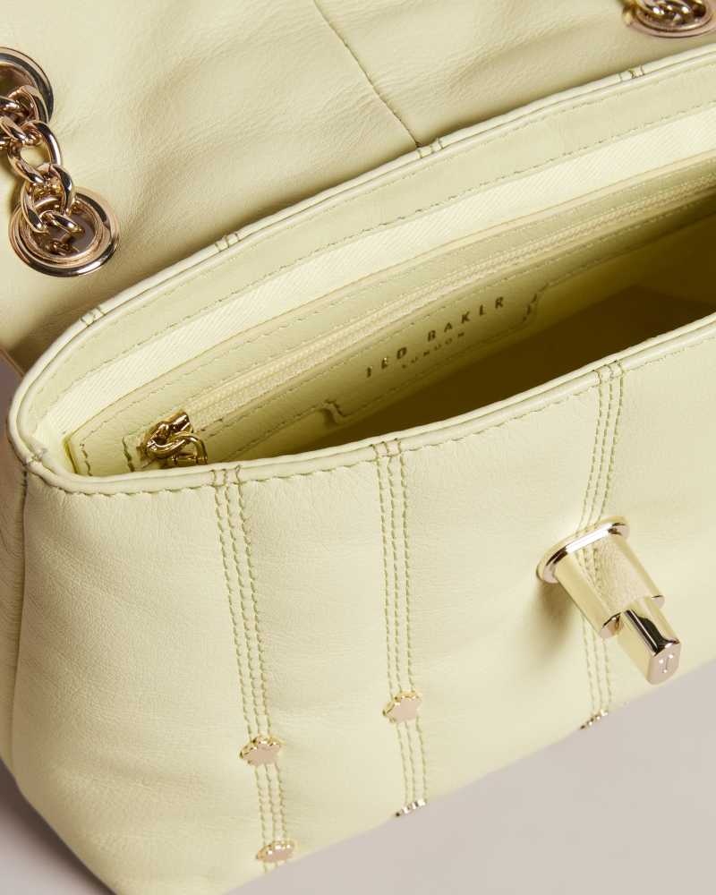 Pale Green Ted Baker Ayalisa Studded Leather Quilted Bag | US0001254