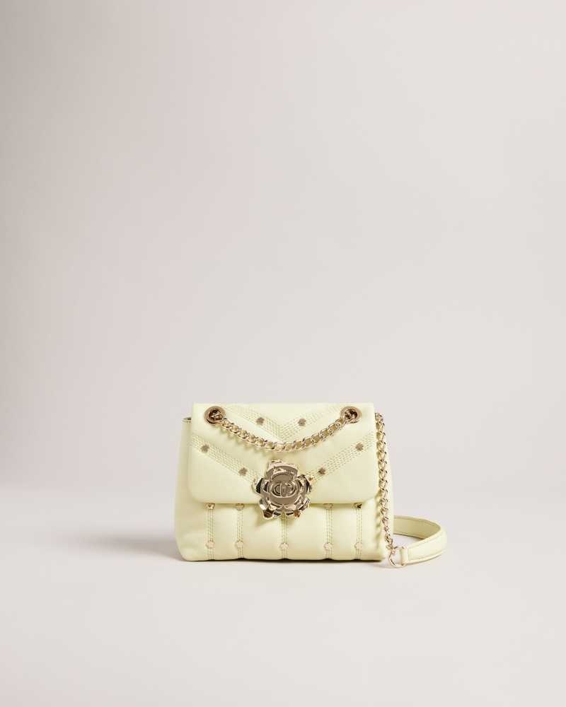 Pale Green Ted Baker Ayalisa Studded Leather Quilted Bag | US0001254