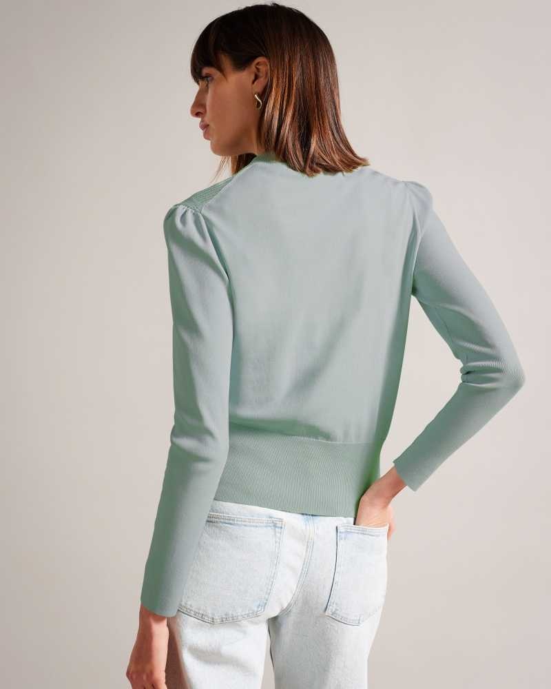 Pale Green Ted Baker Joslina Pointelle Knit Cardigan Cardigan | US0000422