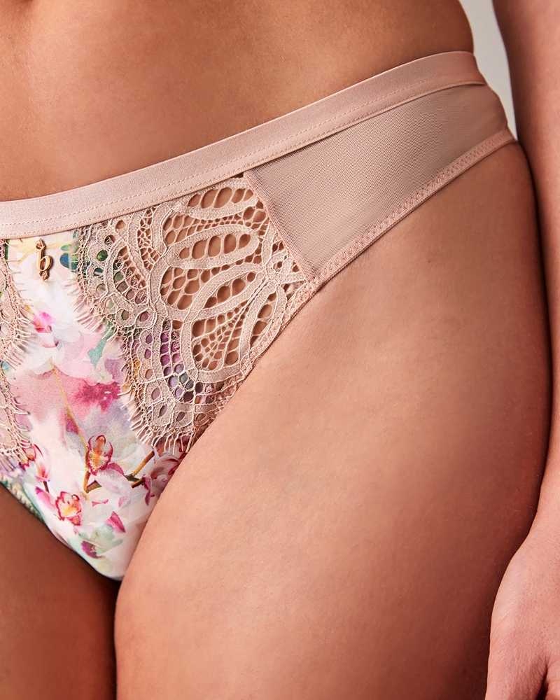 Pale Pink Ted Baker Acacio Watercolour Floral Brazilian Brief | US0000435