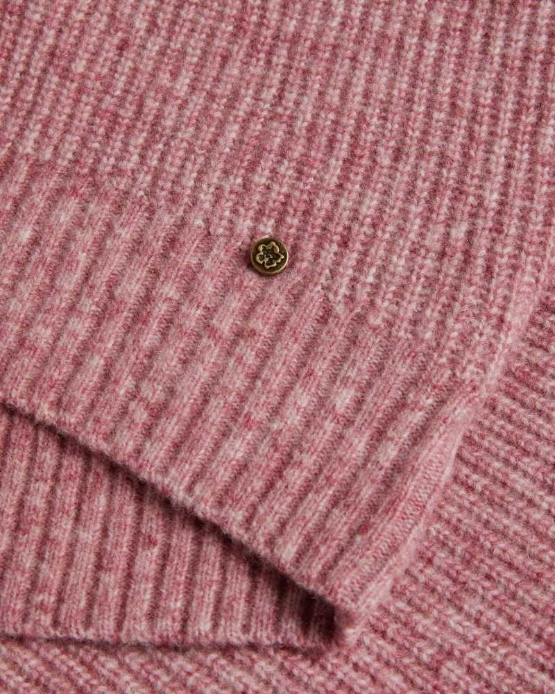 Pale Pink Ted Baker Cchloe High Neck Sweater | US0000359