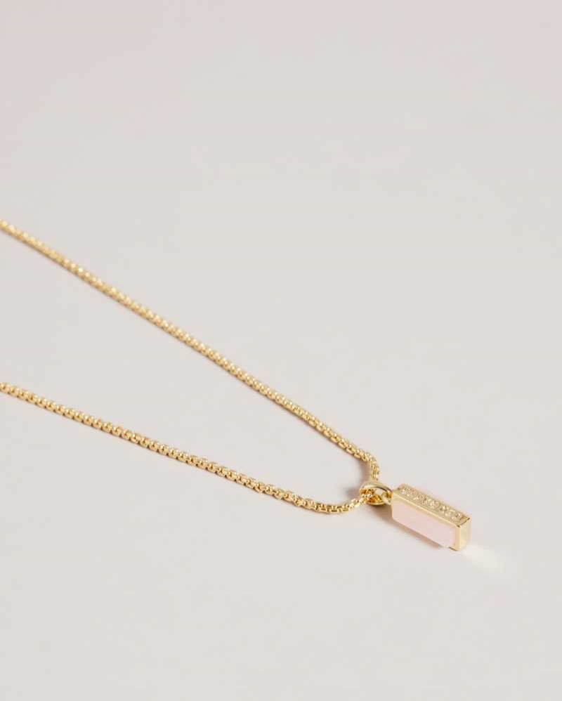 Pale Pink Ted Baker Gianni Gem Bar Pendant Necklace Pendant Necklace | US0001860